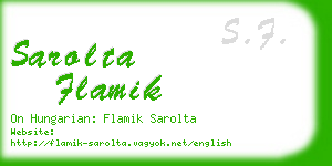 sarolta flamik business card
